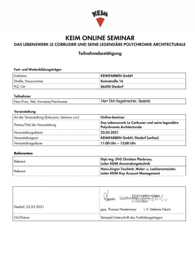 Das Lebenswerk Le Corbusier und seine legend&auml;re Polychromie Architecturale